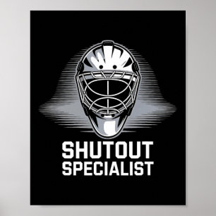 Hockey Player Shutout Penalty Box Hockey Goalkeepe Poster