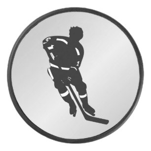 Hockey Player Sport Design Puck