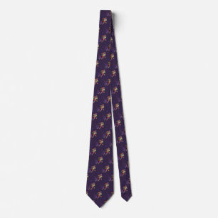 Hockey Player Sport Multicolored Purple Background Tie