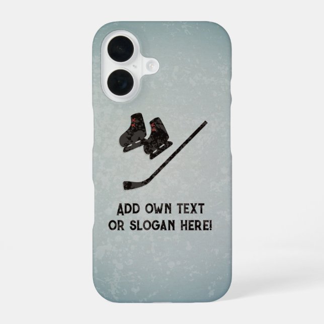 Hockey Player - Sport Skates & Stick - add slogan iPhone 16 Case (Back)