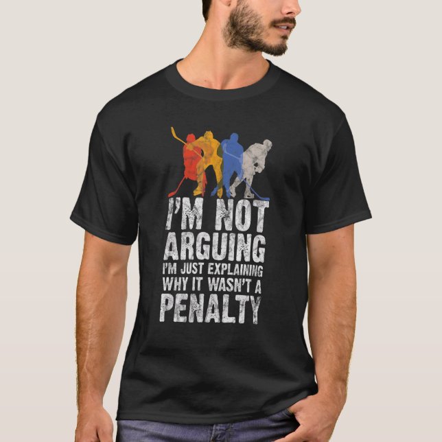 Hockey Player Sports Game Gag  Graphic T-Shirt (Front)