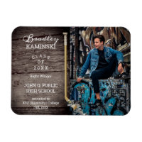 Hockey Player Sports Graduation Photo Announcement