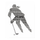Hockey Player team coach Motivational Word Art