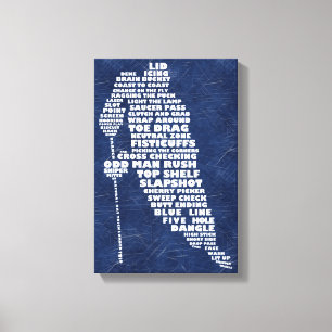 Hockey Player Text Art Canvas Print