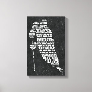 Hockey Player Text Art Canvas Print