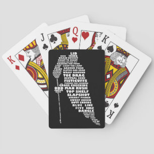 Hockey Player Text Art Playing Cards