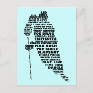 Hockey Player Text Art Postcard