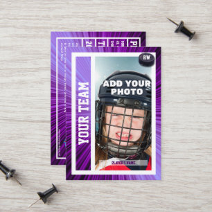 Hockey Player Trading Card Souvenir Purple Rays