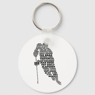 Hockey Player Tygraphy Art  Keychain