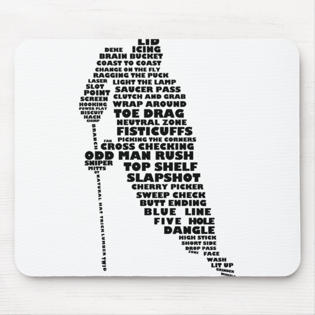 Hockey Player Tygraphy Art  Mouse Pad (Front)