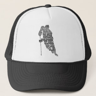 Hockey Player Typography Art Trucker Hat