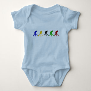 Hockey players field hockey stick and ball gifts baby bodysuit