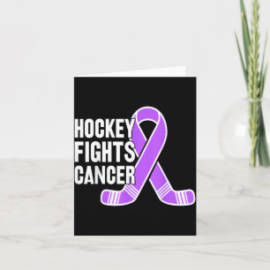 Hockey Players Fight Purple Ribbon Support Cancer Card