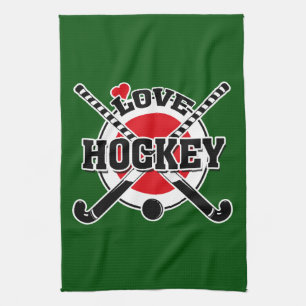 Hockey Players, Love Hockey Kitchen Towel
