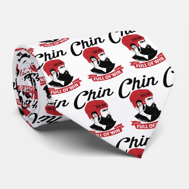 Hockey Playoff Beard Chin Full of Win Tie (Rolled)