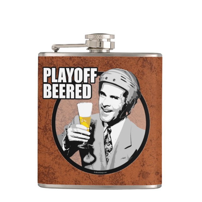 Hockey Playoff Beered Hip Flask (Front)