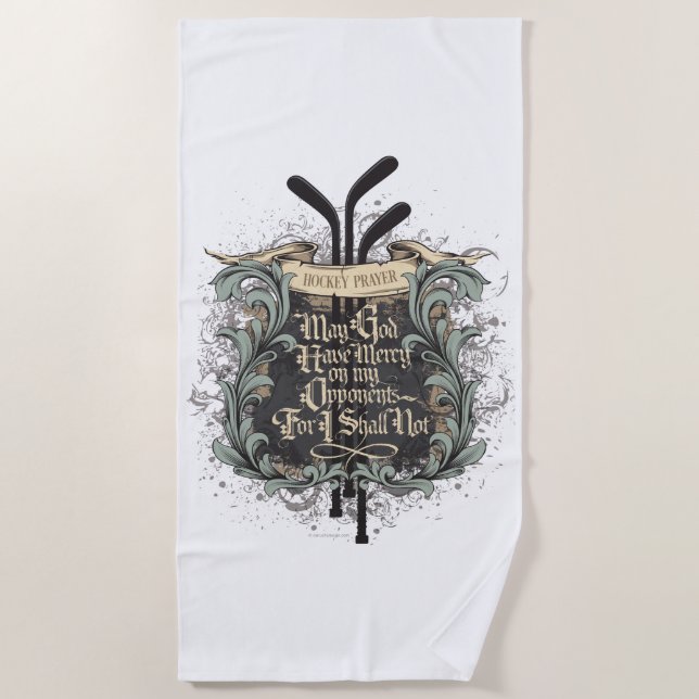 Hockey Prayer Beach Towel (Front)