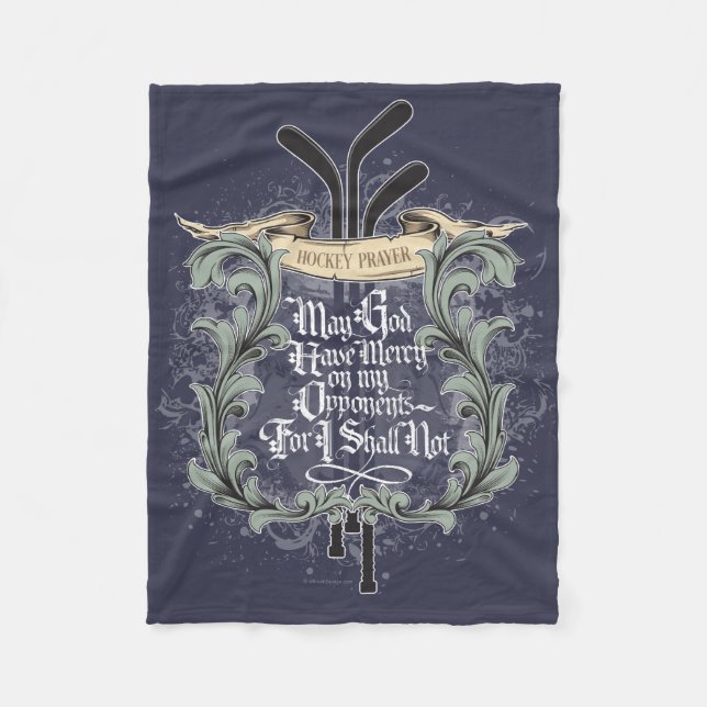 Hockey Prayer Fleece Blanket (Front)