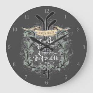Hockey Prayer Large Clock