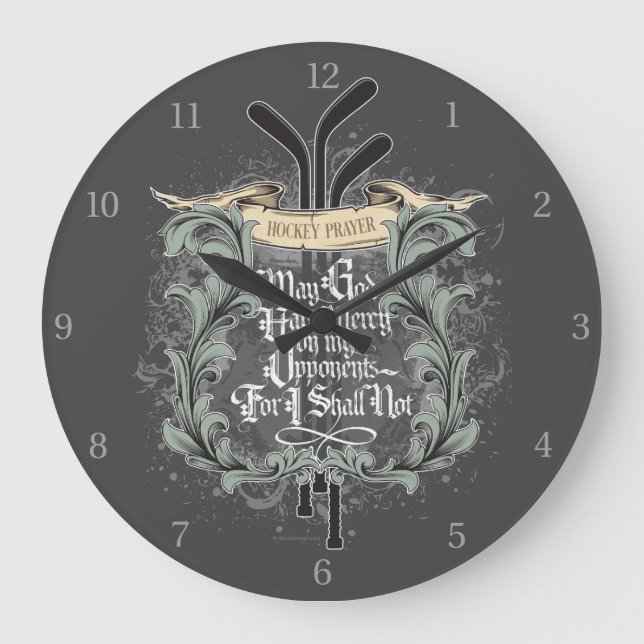 Hockey Prayer Large Clock (Front)