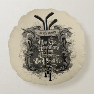 Hockey Prayer Round Pillow