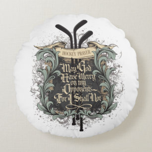 Hockey Prayer Round Pillow