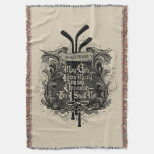 Hockey Prayer Throw Blanket