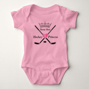 Hockey Princess Baby Girl Hockey Clothes with NAME Bodysuit