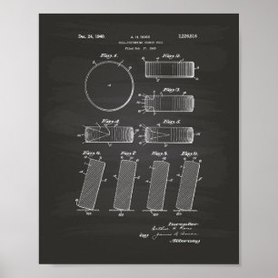 Hockey Puck 1940 Patent Art - Chalkboard Poster