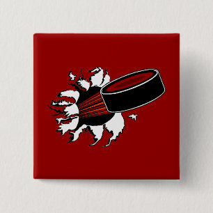 Hockey Puck 2 Inch Square Button