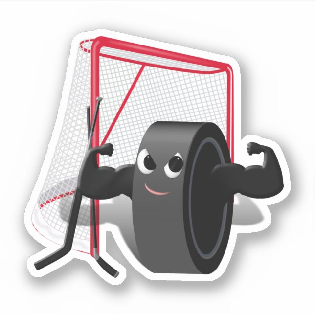 Hockey Puck and Goal Net Sports (Front)