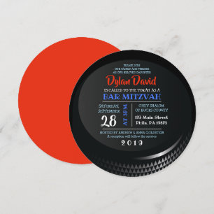 HOCKEY PUCK Bar Bat Mitzvah Invitation