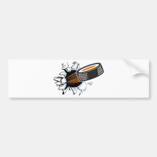Hockey puck bumper sticker