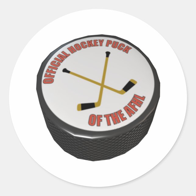 Hockey Puck Classic Round Sticker (Front)