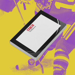 Hockey Puck Look Personalized Coach Post-it Notes
