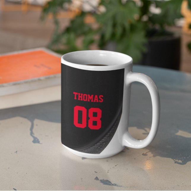 Hockey Puck Name and Number Personalized Coffee Mug (Creator Uploaded)