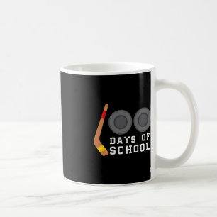 Hockey Puck Stick 100 Days Of School Teacher Boy Coffee Mug