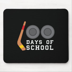 Hockey Puck Stick 100 Days Of School Teacher Boy Mouse Pad
