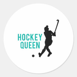 Hockey Queen Field Hockey Land Hockey Player _4 Classic Round Sticker