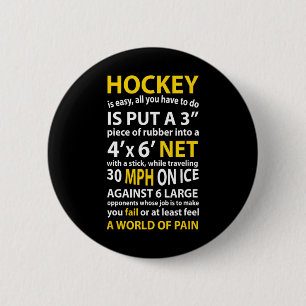 Hockey Quote Hockey Is Easy Gift For Men Women Fan 2 Inch Round Button
