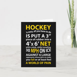 Hockey Quote Hockey Is Easy Gift For Men Women Fan Card