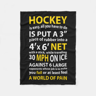 Hockey Quote Hockey Is Easy Gift For Men Women Fan Fleece Blanket