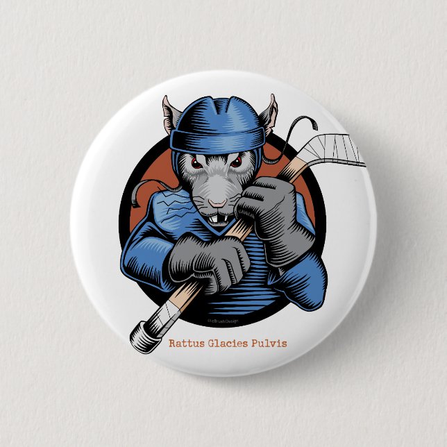 Hockey Rat 2 Inch Round Button (Front)
