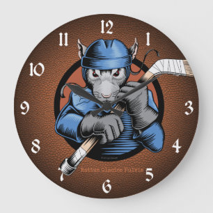 Hockey Rat Large Clock