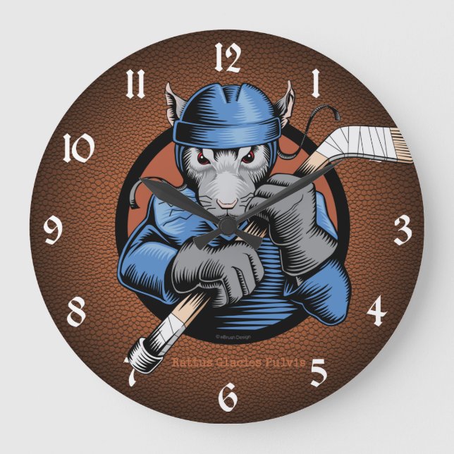 Hockey Rat Large Clock (Front)
