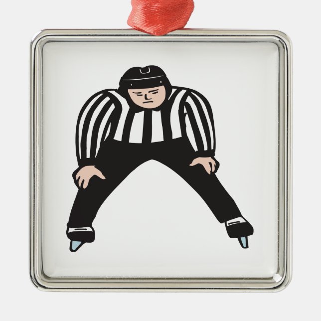 Hockey Referee Metal Ornament (Front)