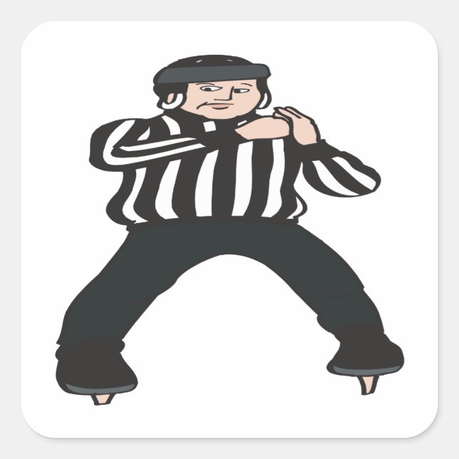 Hockey Referee Square Sticker (Front)