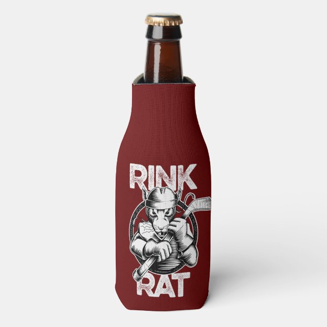 Hockey Rink Rat Bottle Cooler (Bottle Front)