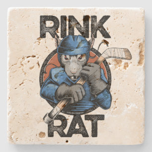 Hockey Rink Rat Stone Coaster