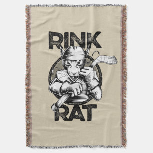 Hockey Rink Rat Throw Blanket
